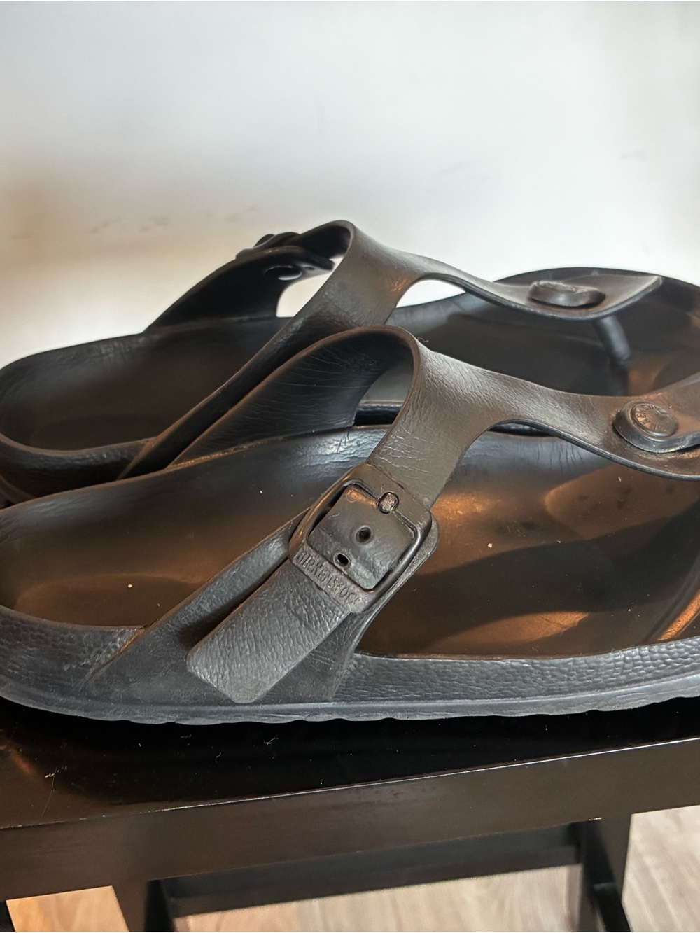 Timberland Men's Black Buckle Toe-Post Sandals